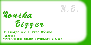 monika bizzer business card