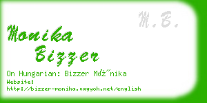 monika bizzer business card